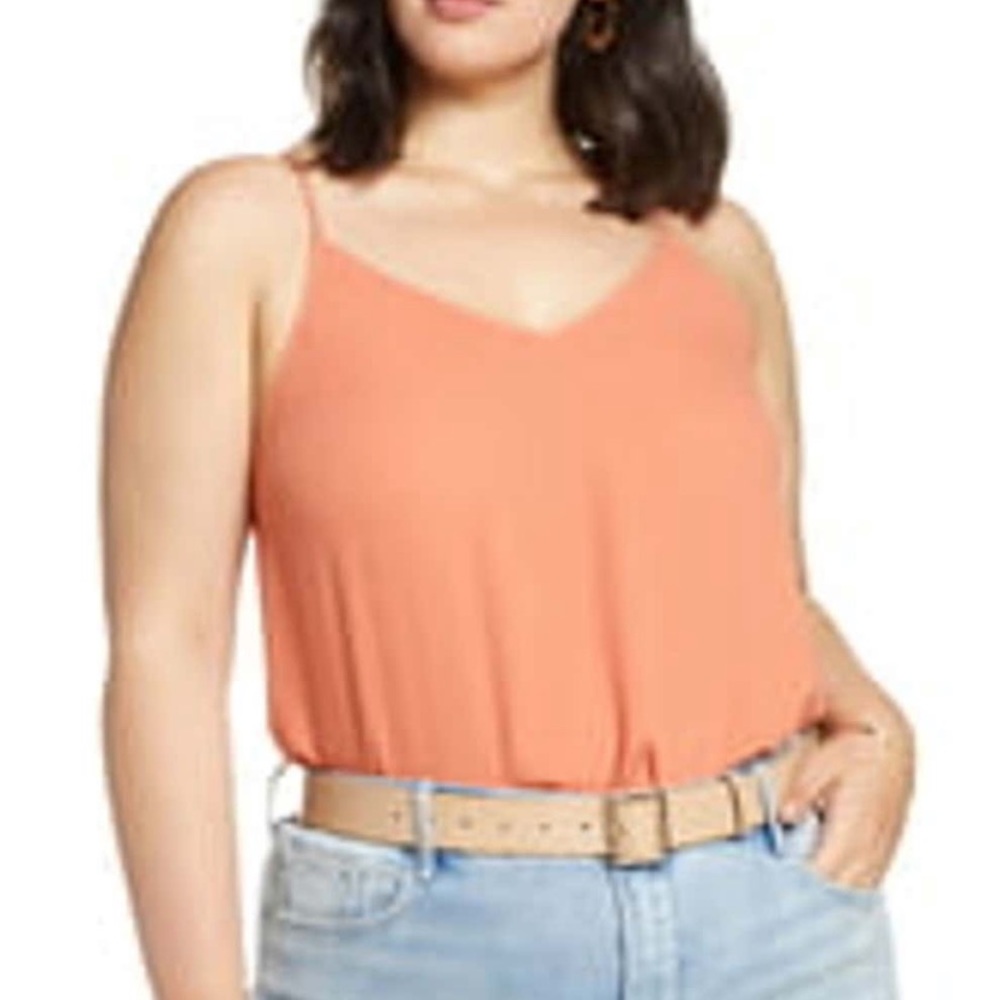 Halogen orange v neck tank 1X